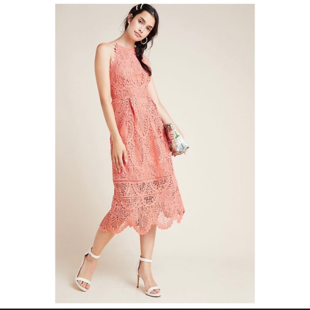Anthropologie Ava Lace MIDI Dress Size 10
